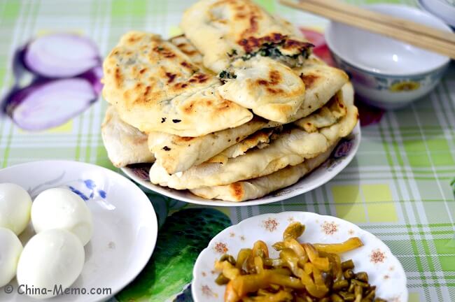 Chinese Breakfast Pork Chive Pancakes by Pressure Cooker.