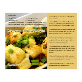 Chinese Microwave Cooked Fish Recipe Postcard