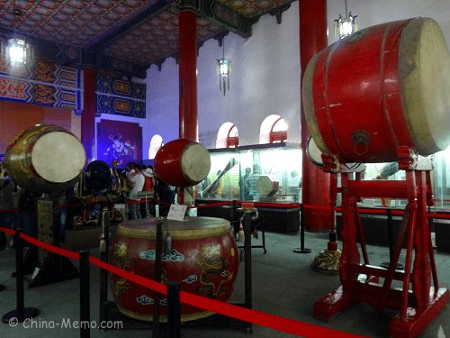 The drum museum inside Drum Tower.