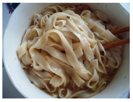 Chinese Breakfast Rice Noodle Soup.
